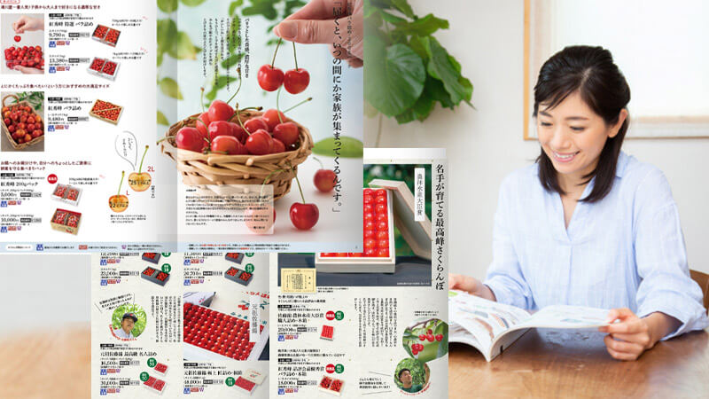 赤と黄色の美味しそうなさくらんぼのイメージ