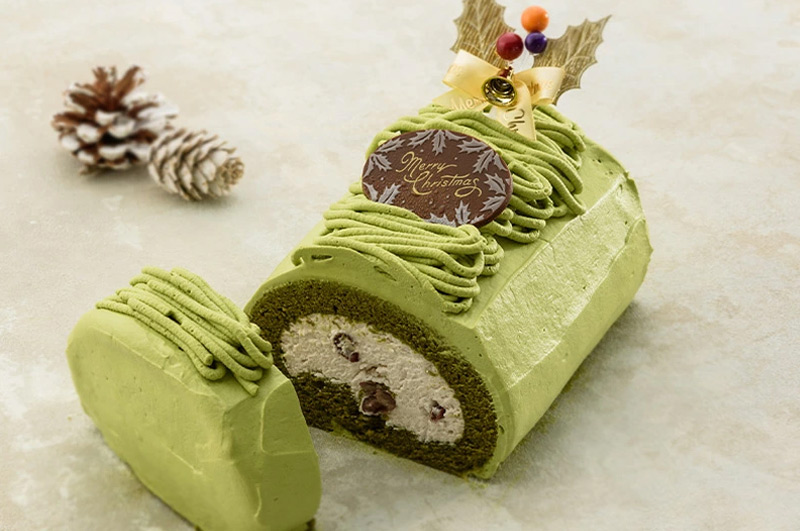 クリスマスぱりろーる 宇治抹茶小豆