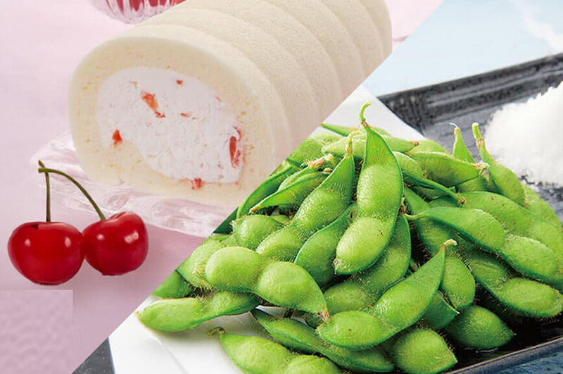 ほわいとぱりろーるさくらんぼ＆だだちゃ豆 ２大名物セット