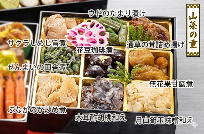 玉貴特製おせち3段_おしながき