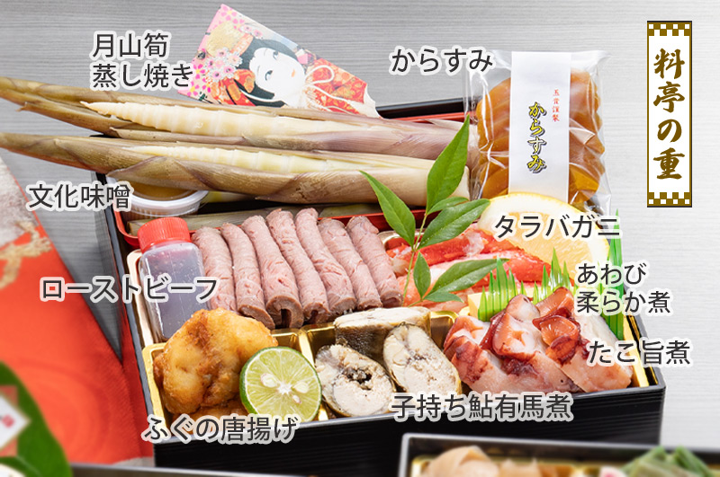 玉貴特製おせち3段_おしながき