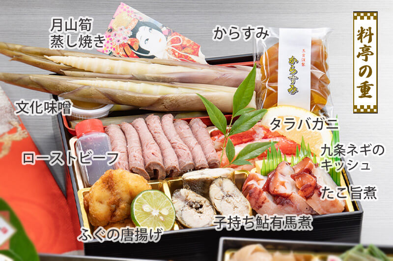 玉貴特製おせち3段_おしながき