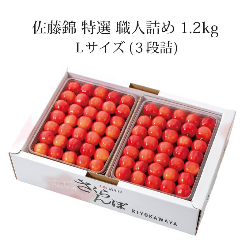 特選佐藤錦 職人詰1.2kg｜6月中～下旬｜1.7万箱実績
