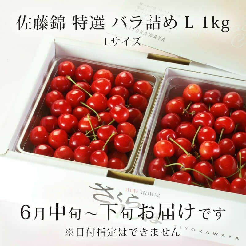 佐藤錦 特選バラ詰め 1kg 山形さくらんぼたっぷり1kg｜清川屋