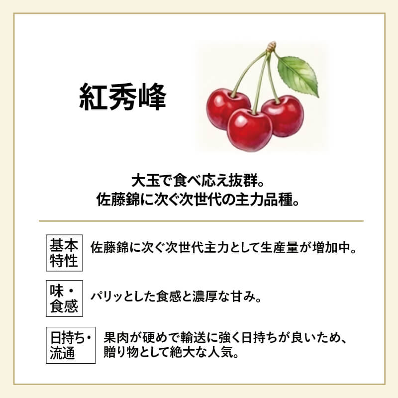 真の桜桃【紅秀峰】 2Lサイズ 1kg 山形さくらんぼ大粒たっぷり1kg贈答