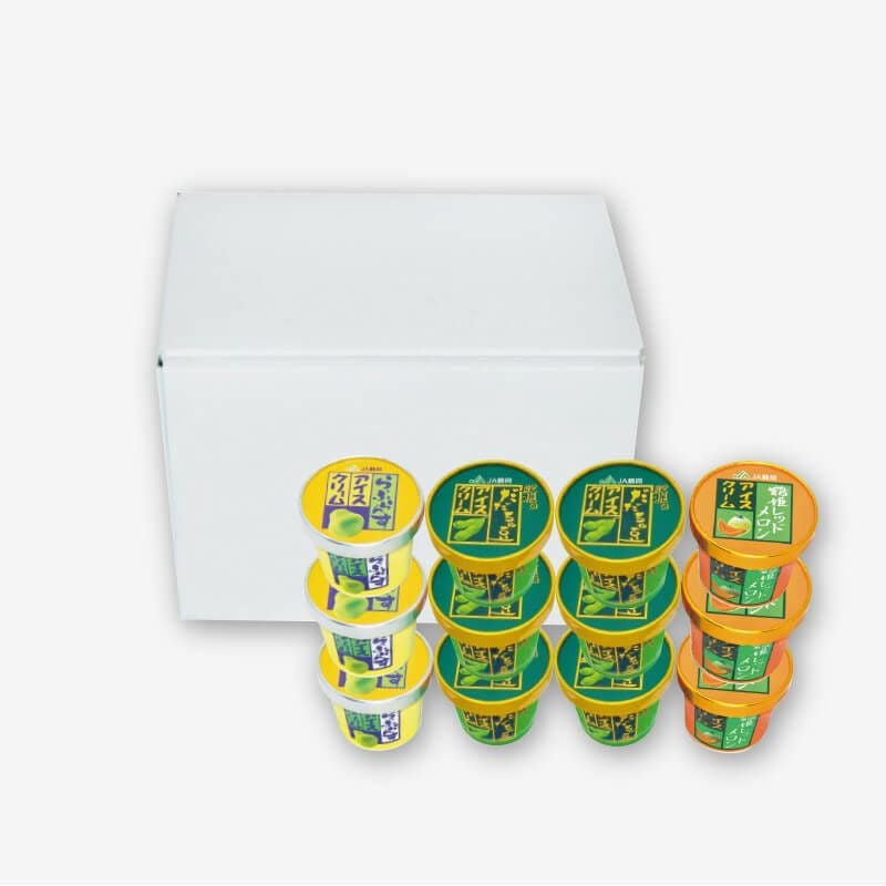 鶴岡ご当地アイスセット 12個入 だだちゃ豆、ラ・フランス、メロン