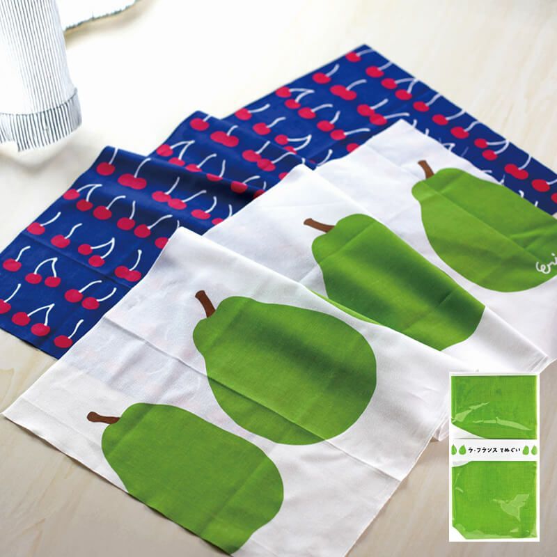 やまがたフルーツ日和 手ぬぐい【ラ・フランス柄】｜清川屋