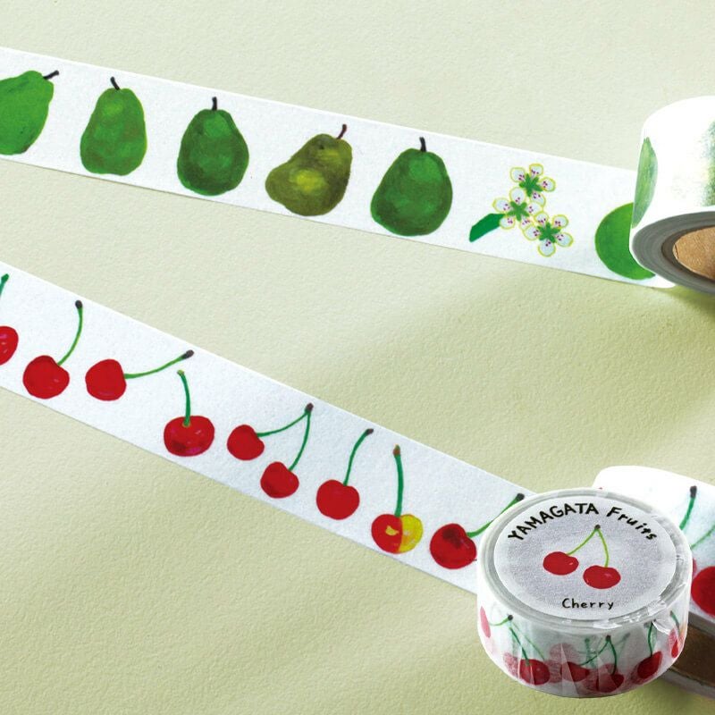 果実ころころマスキングテープ【さくらんぼ柄】｜清川屋
